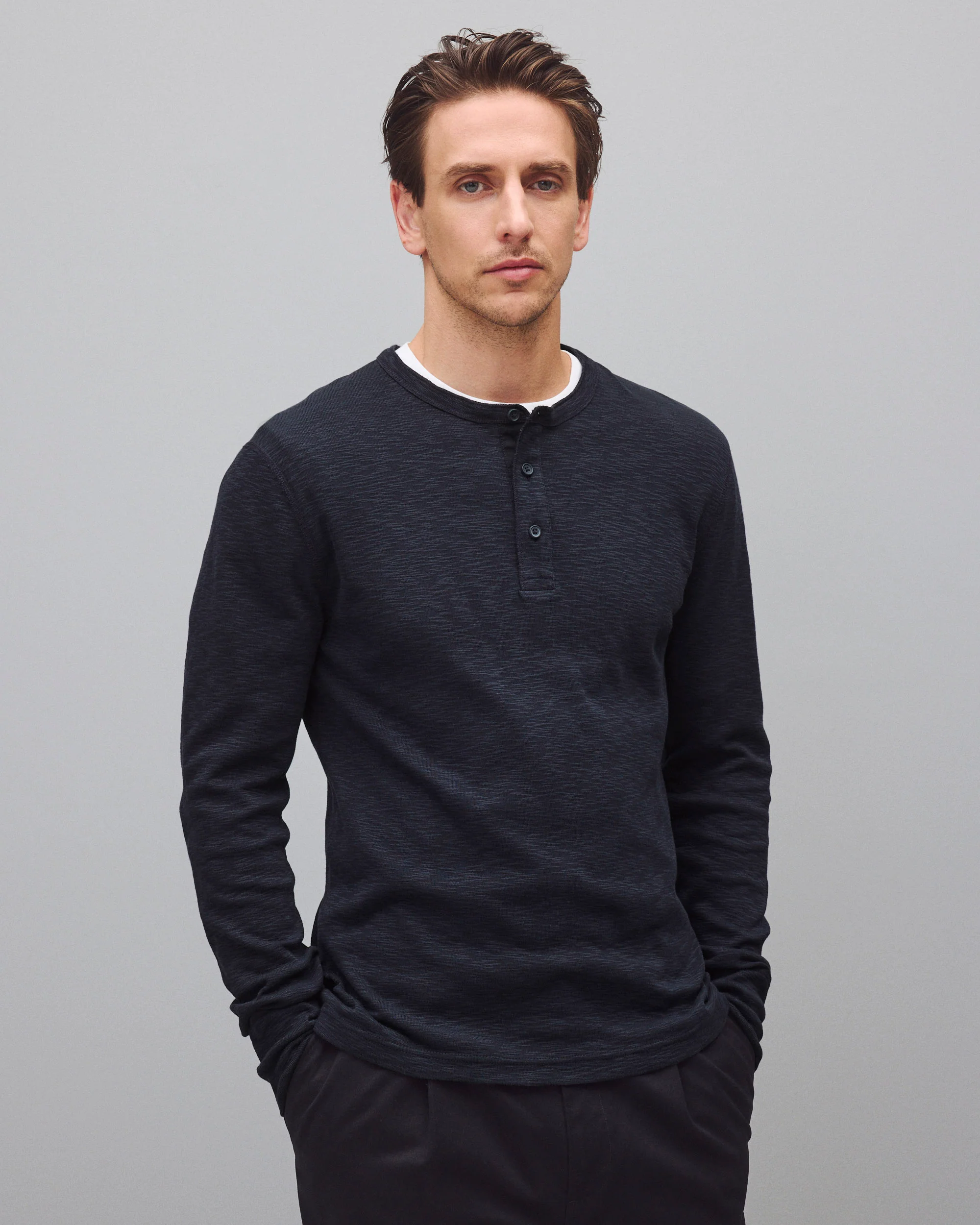 1X1 Slub Slim Henley - Image 2