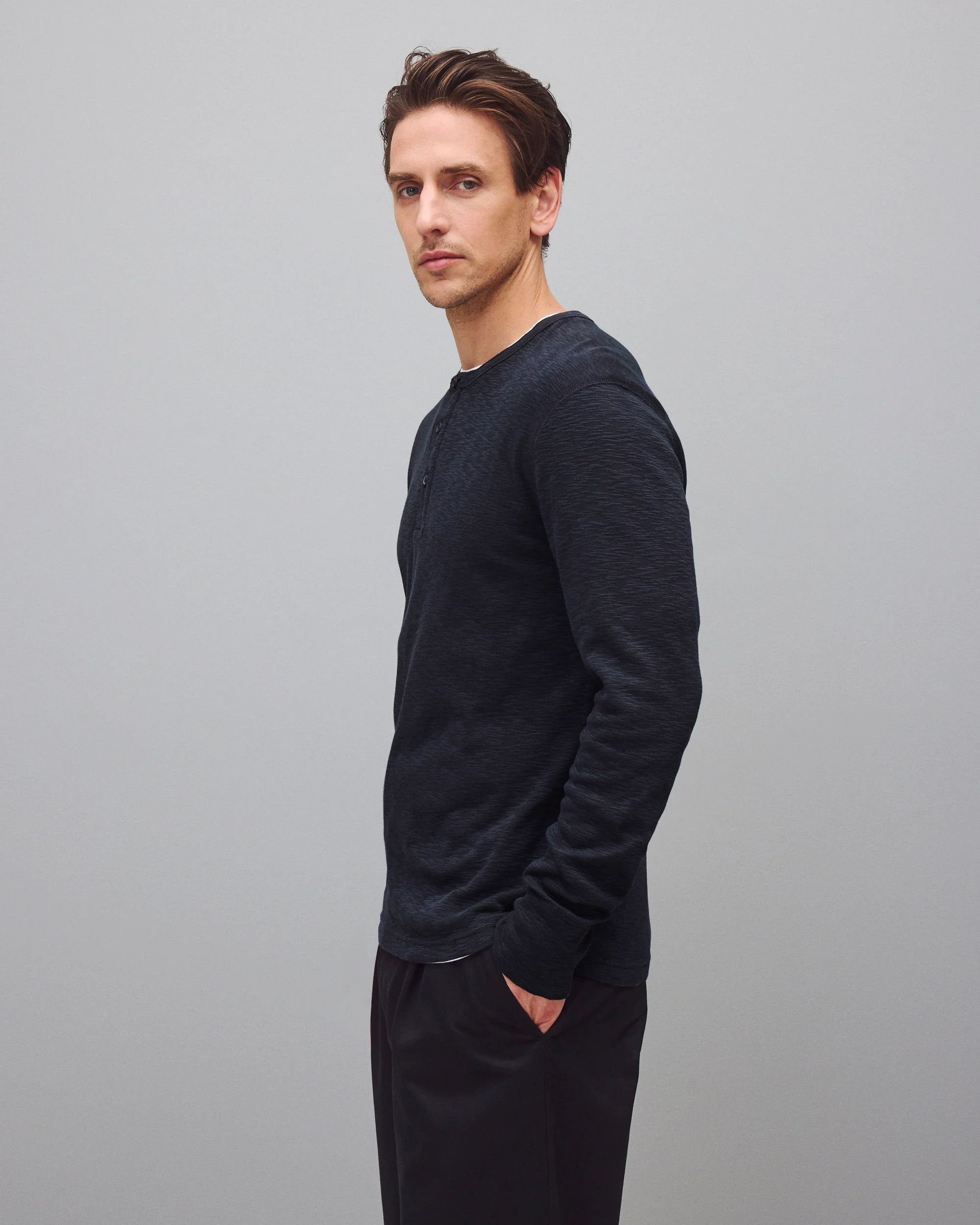 1X1 Slub Slim Henley - Image 4