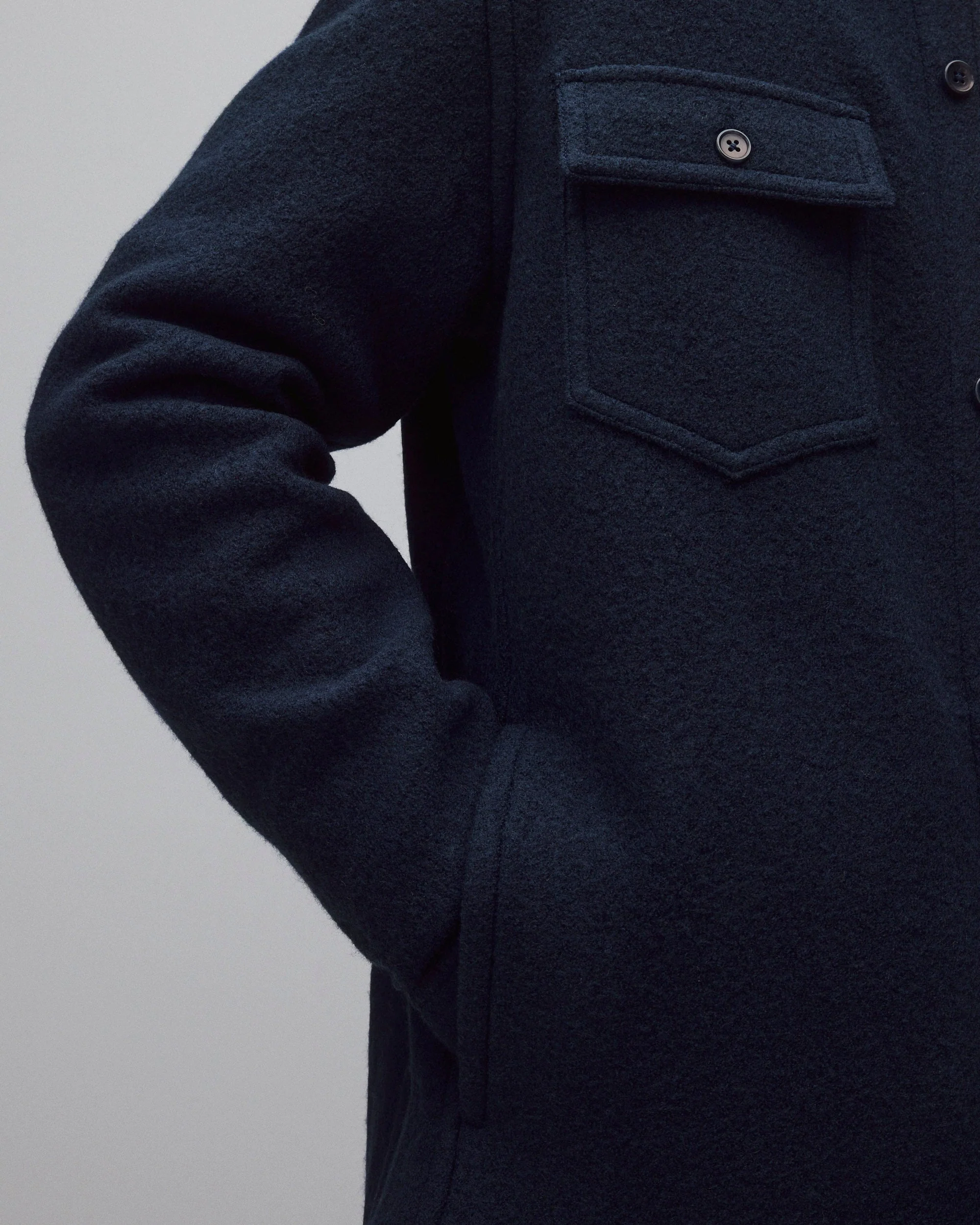 Boiled Wool Warden Overshirt - Image 6