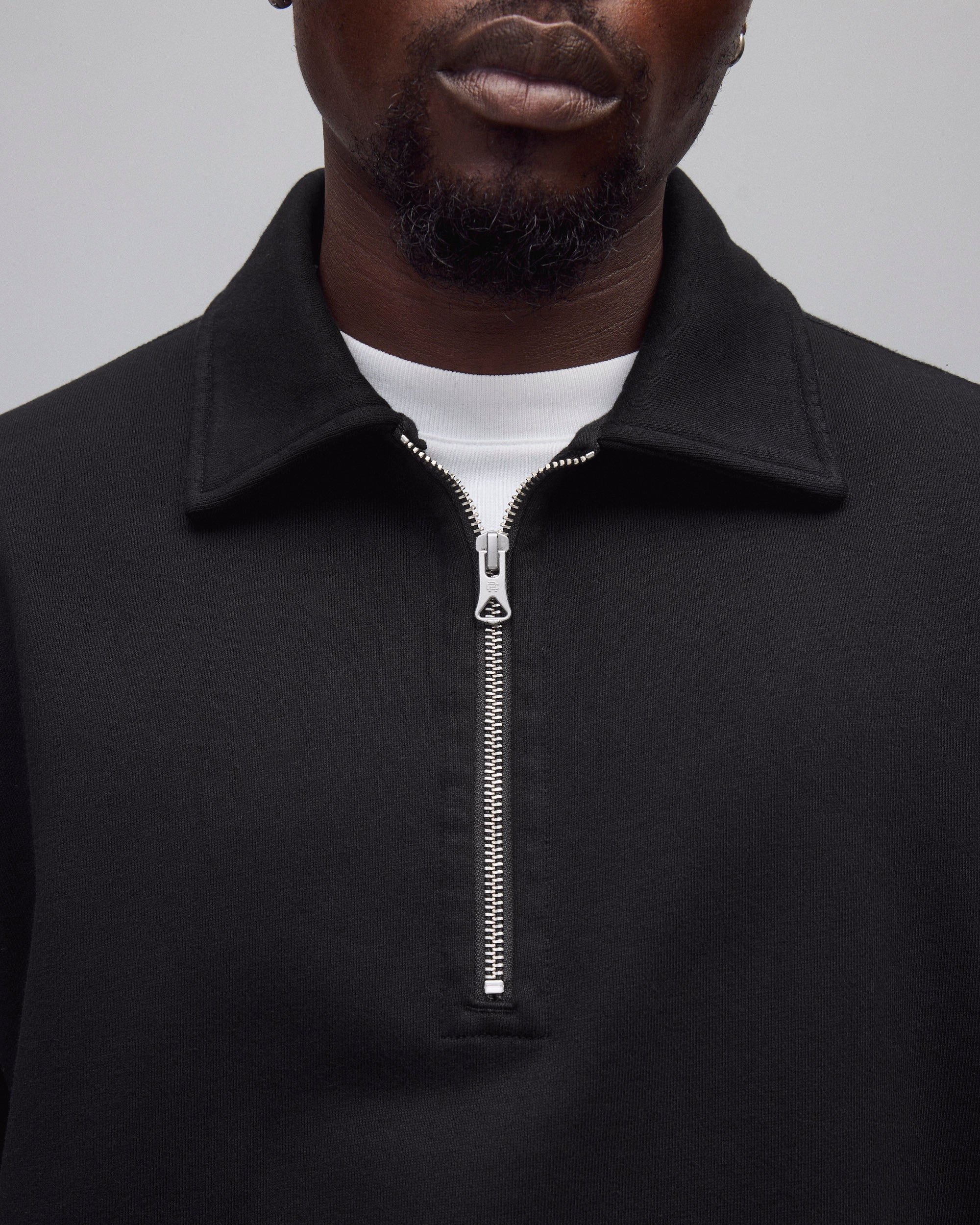 Brushed Fleece Relaxed Half Zip Sweatshirt - Image 6