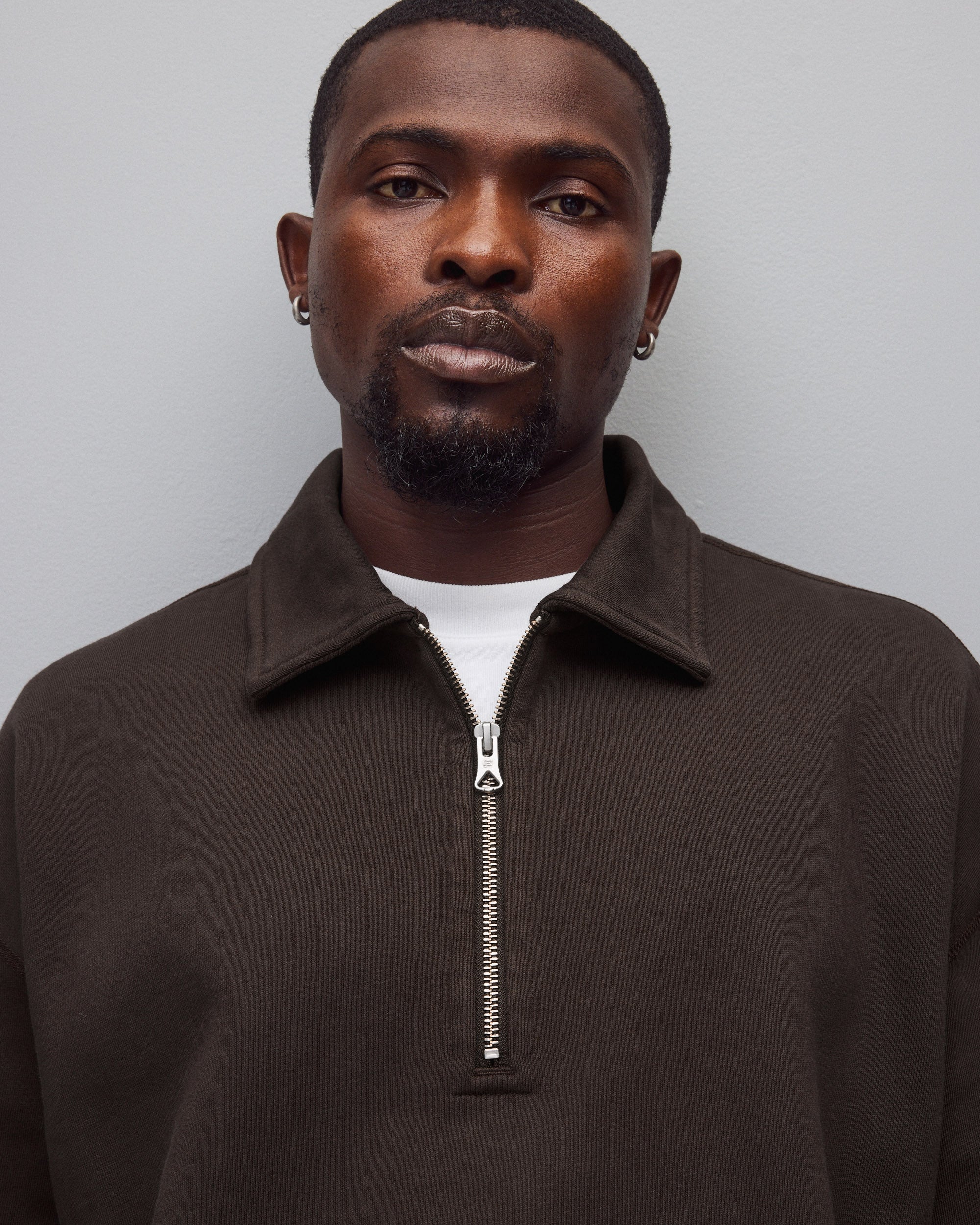 Brushed Fleece Relaxed Half Zip Sweatshirt - Image 6