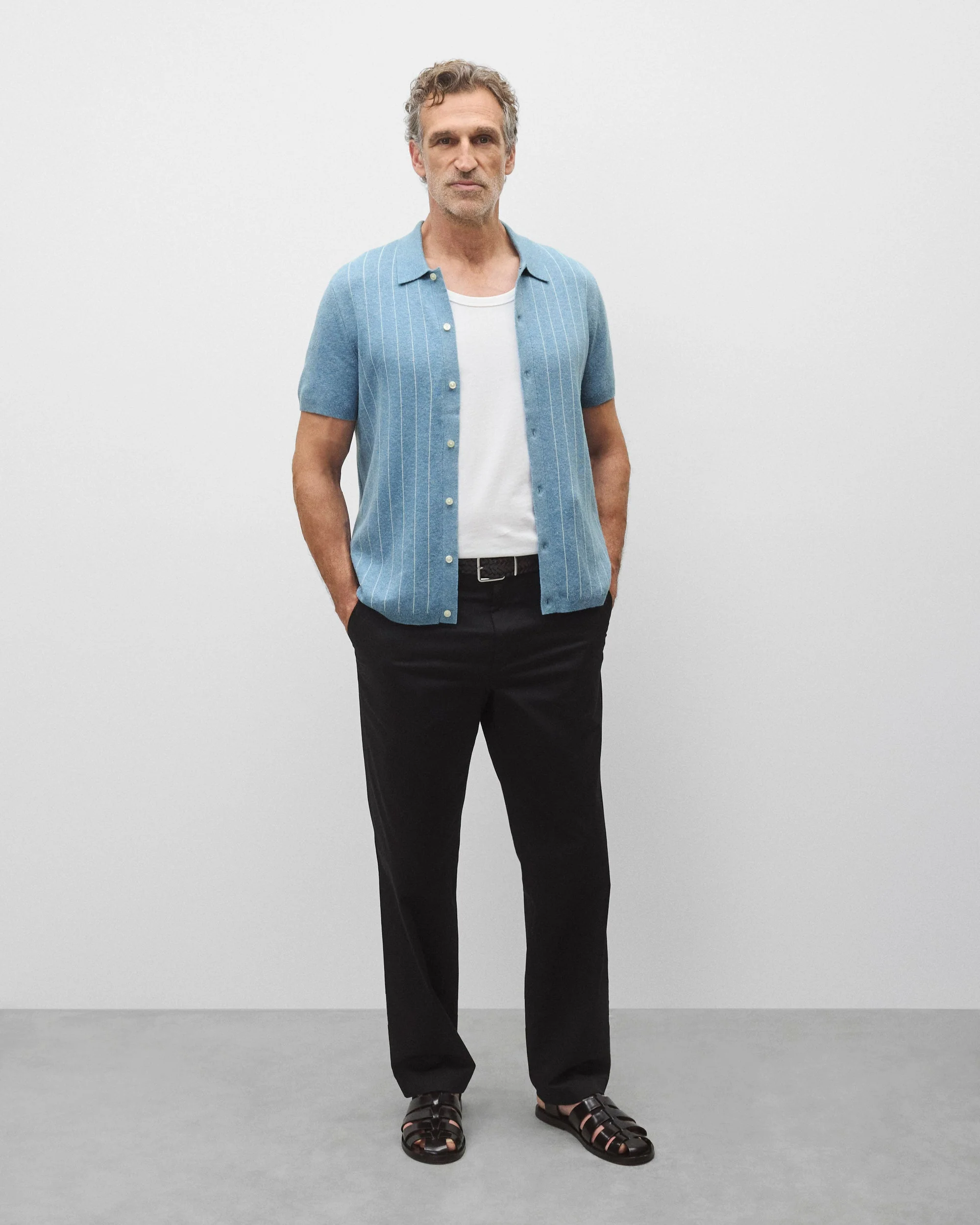 Cotton Linen Stripe Piazza Shirt - Image 3
