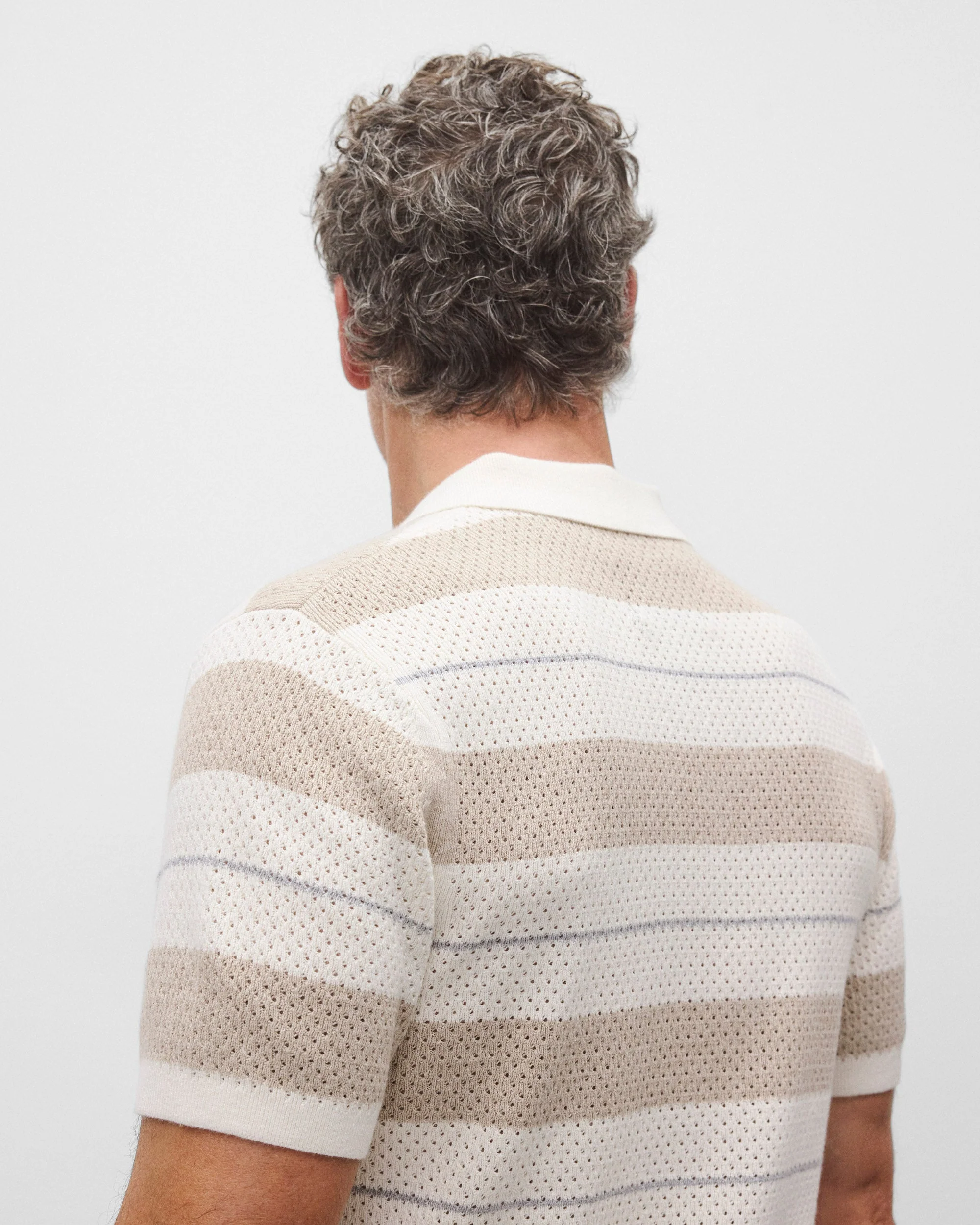 Cotton Linen Stripe Victor Polo - Image 7