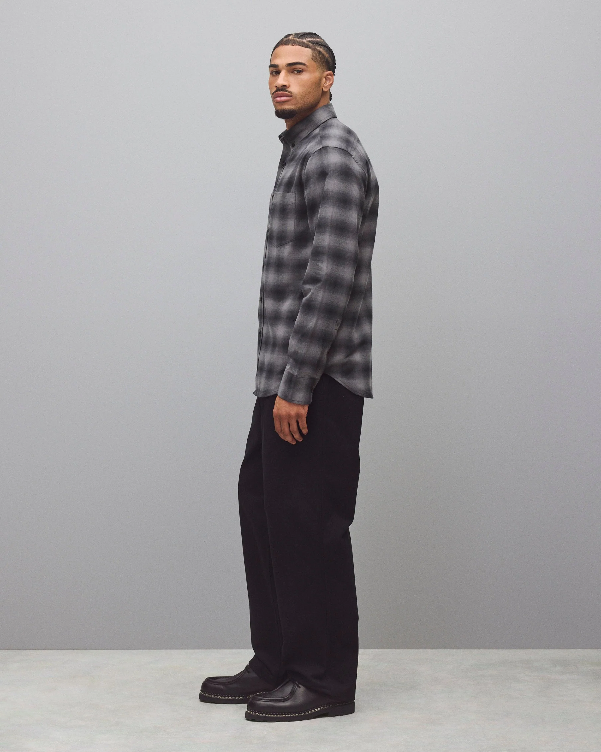 Cotton Plaid Site Standard Shirt - Image 4