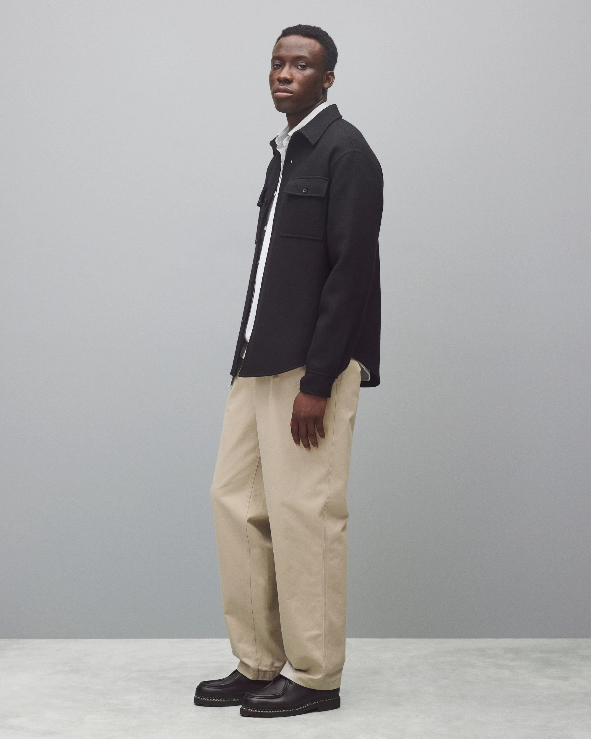 Double Faced Wool Concourse Overshirt - Image 4