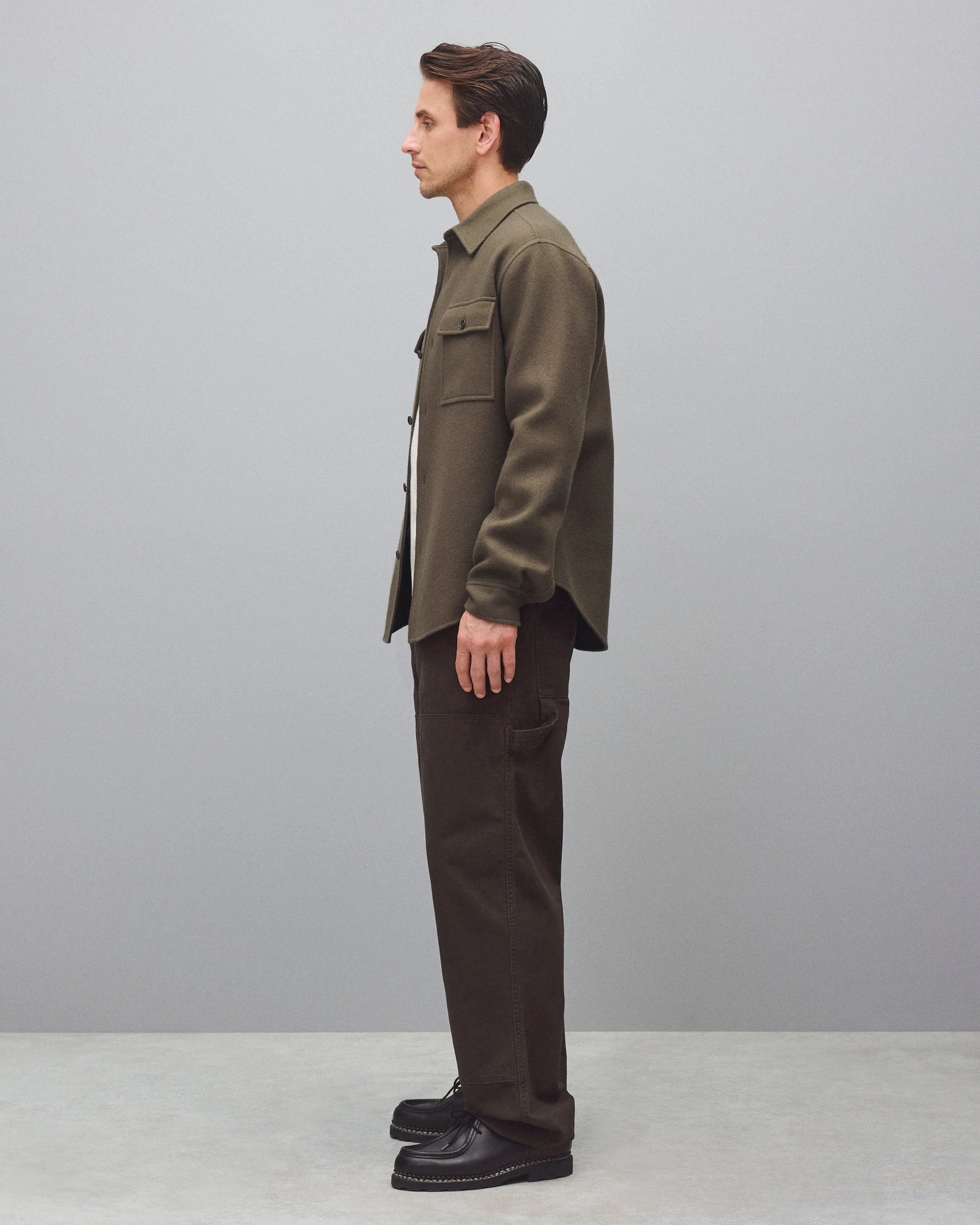 Double Faced Wool Concourse Overshirt - Image 4