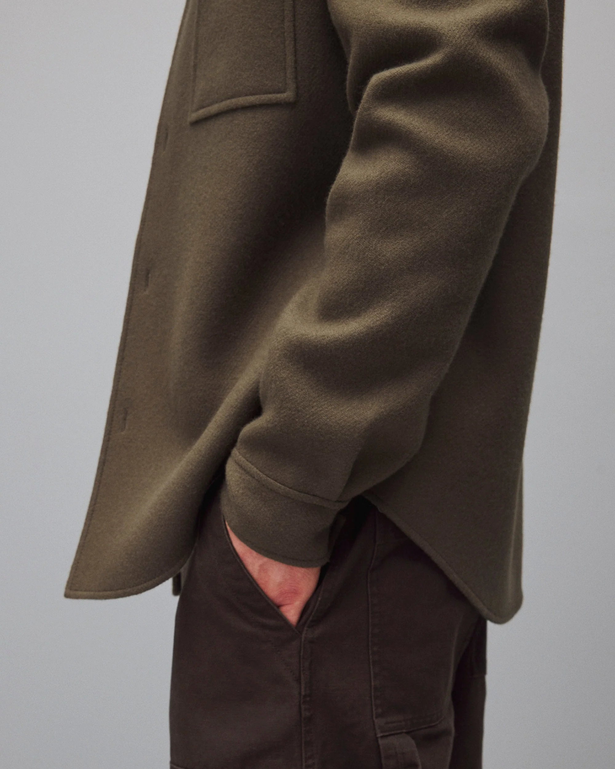 Double Faced Wool Concourse Overshirt - Image 7