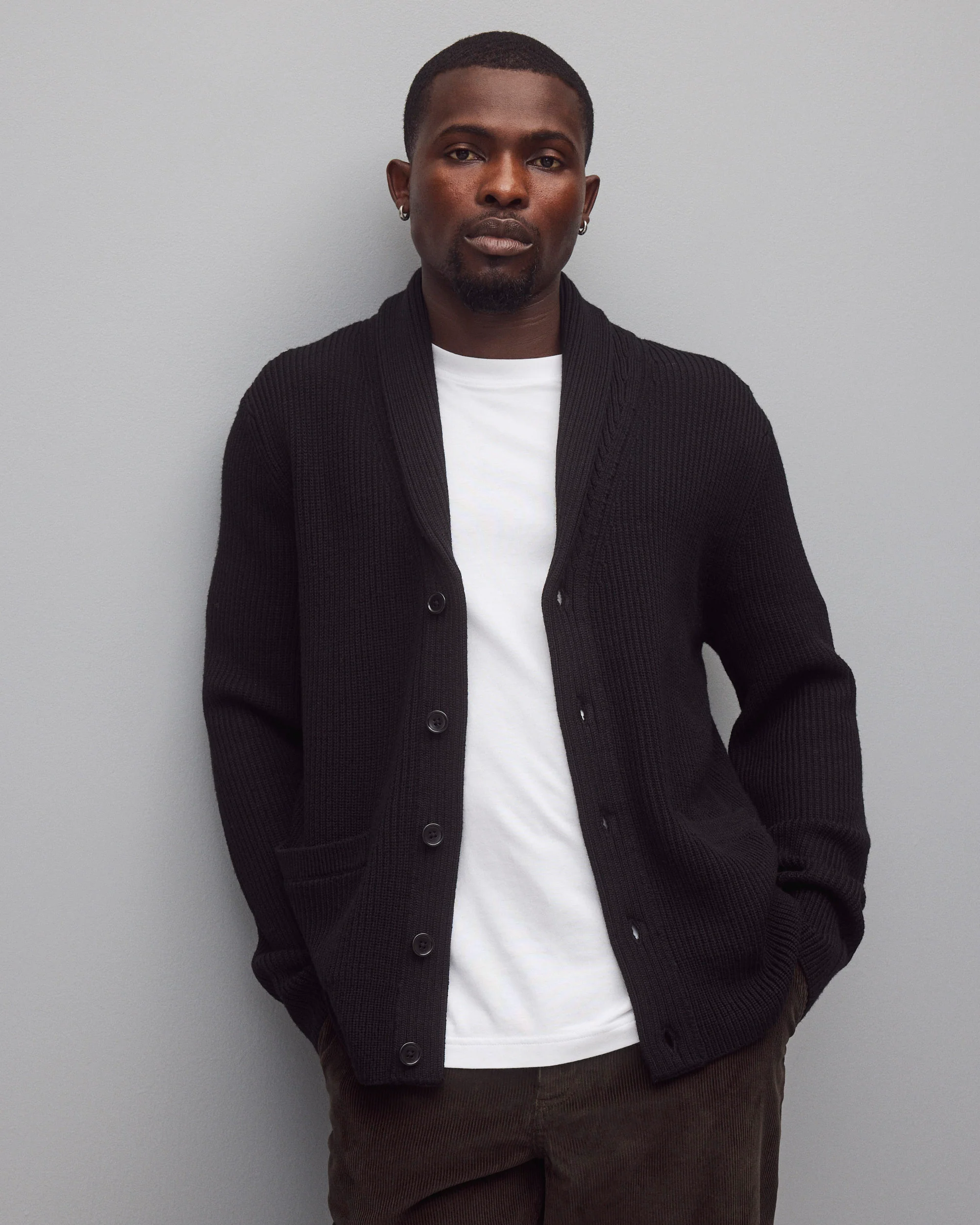 Merino Rib Vinnie Shawl Cardigan - Image 2