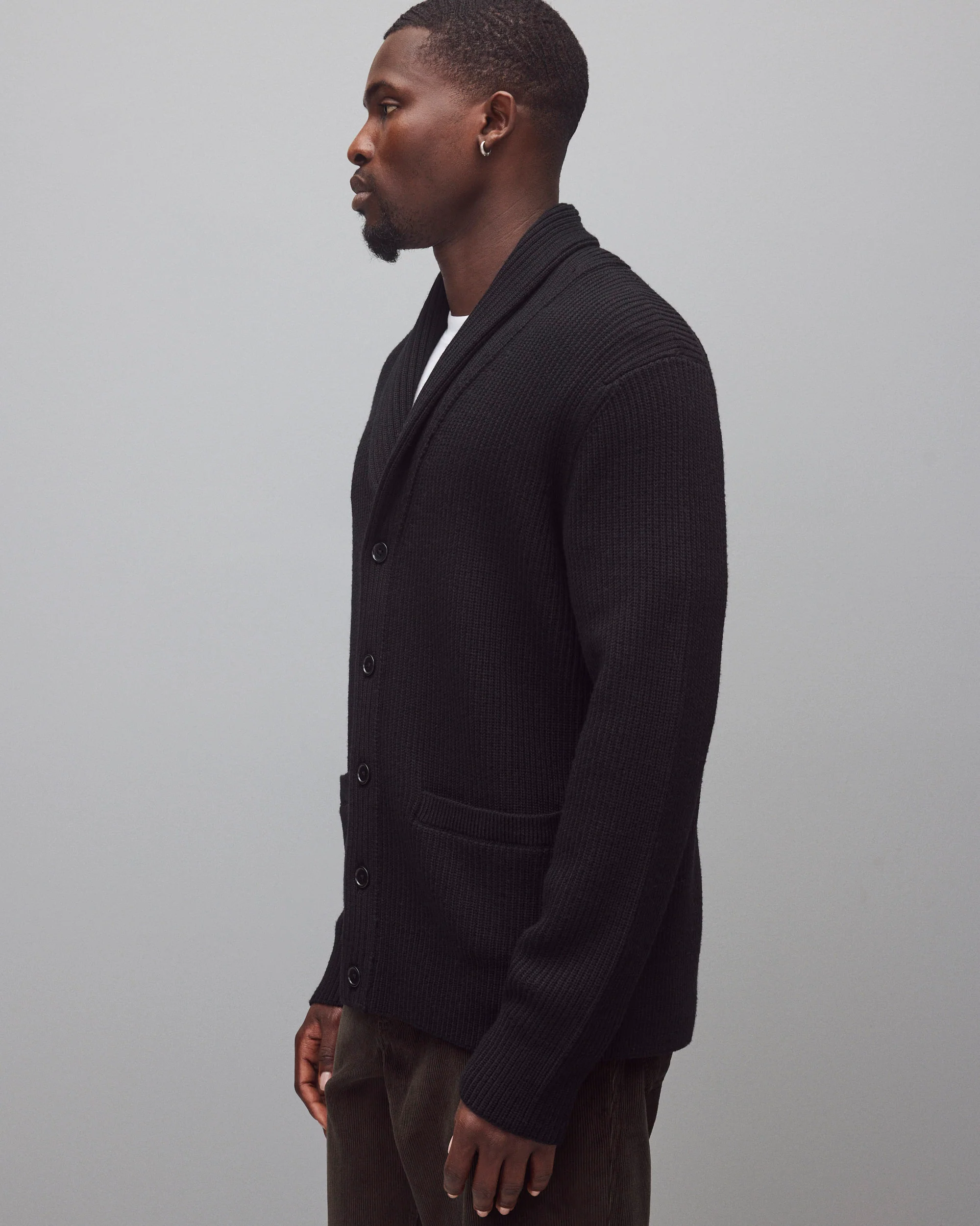 Merino Rib Vinnie Shawl Cardigan - Image 4