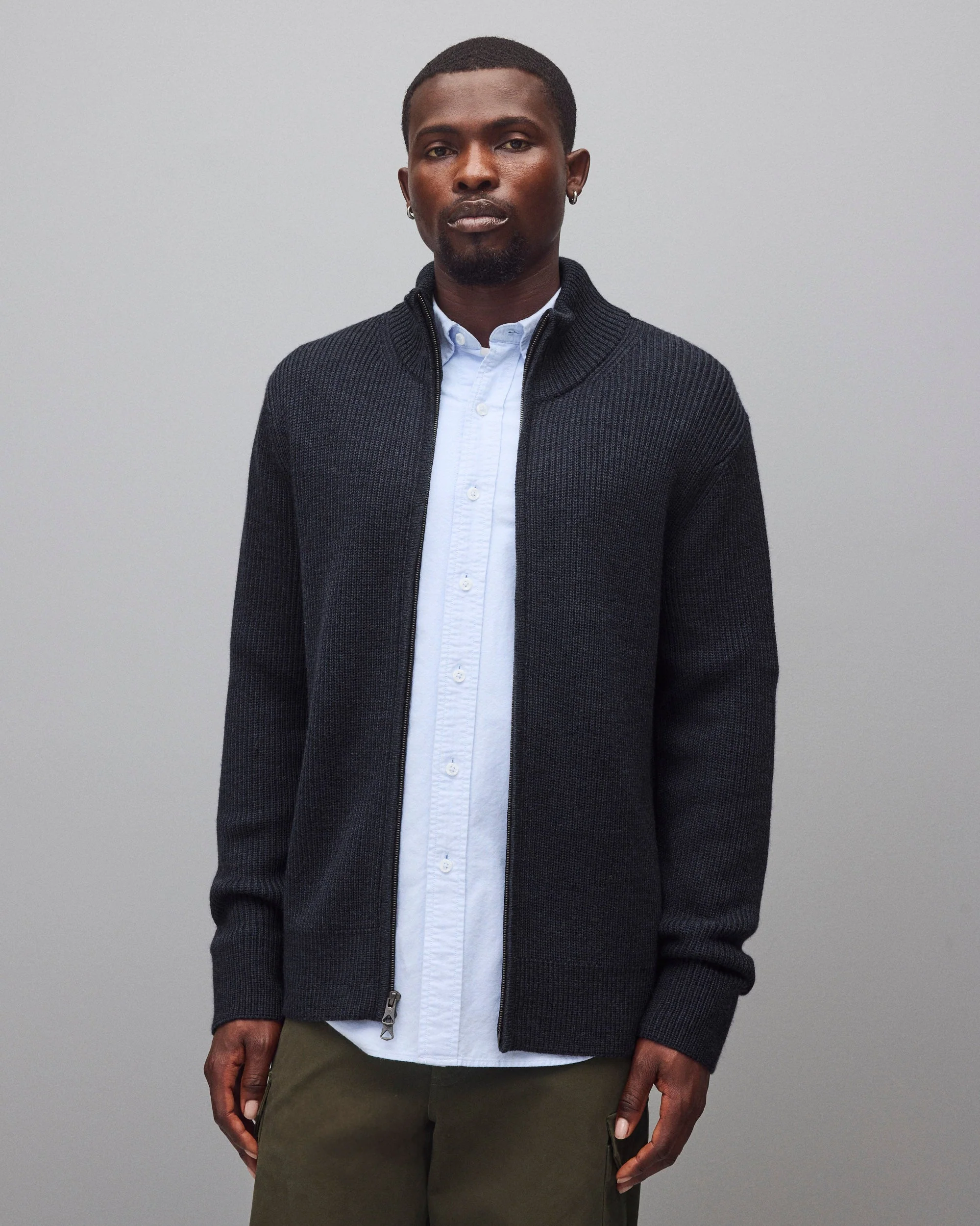 Merino Rib Vinnie Track Jacket - Image 2