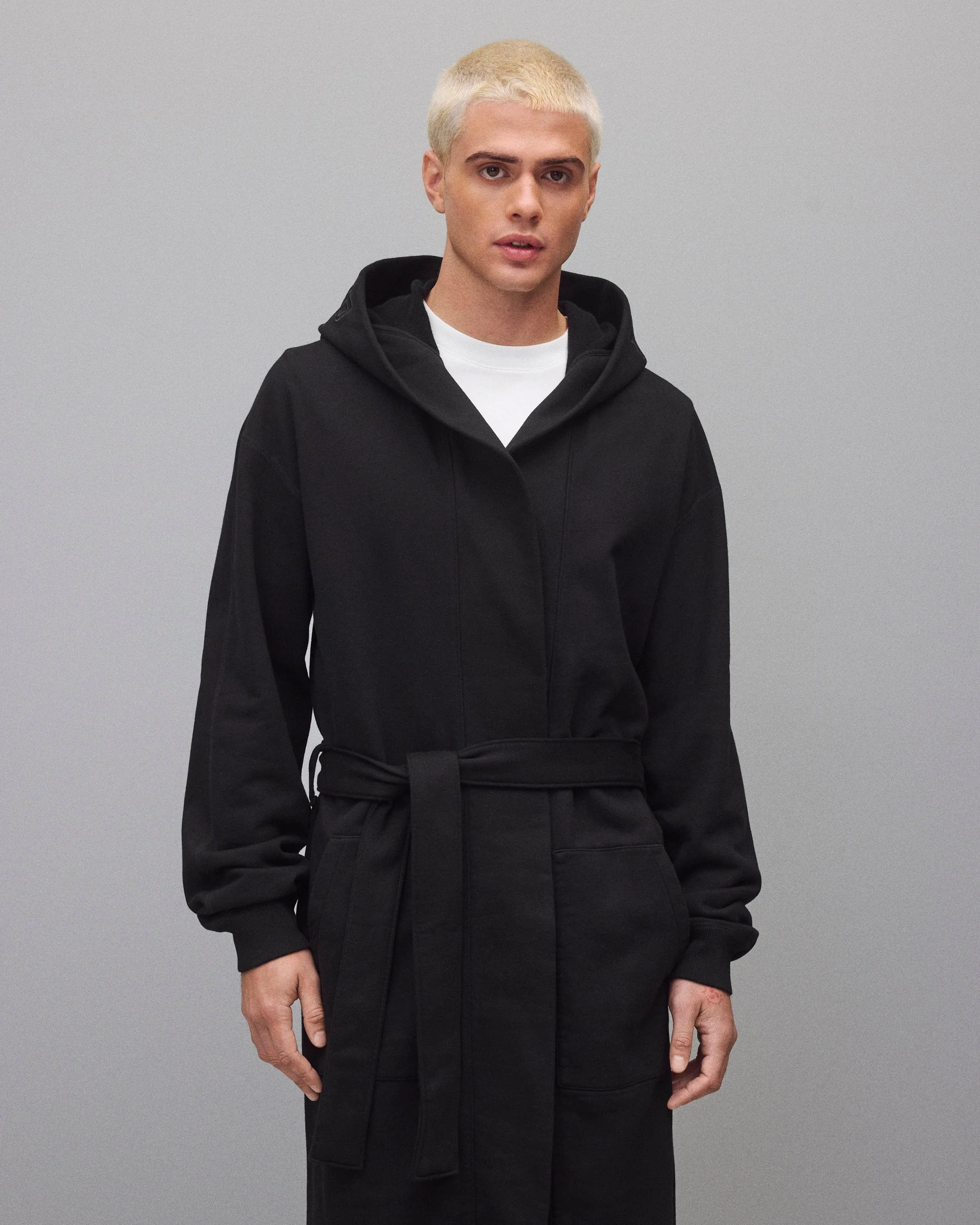 Midweight Terry Logo Relaxed Hooded Robe - Image 3